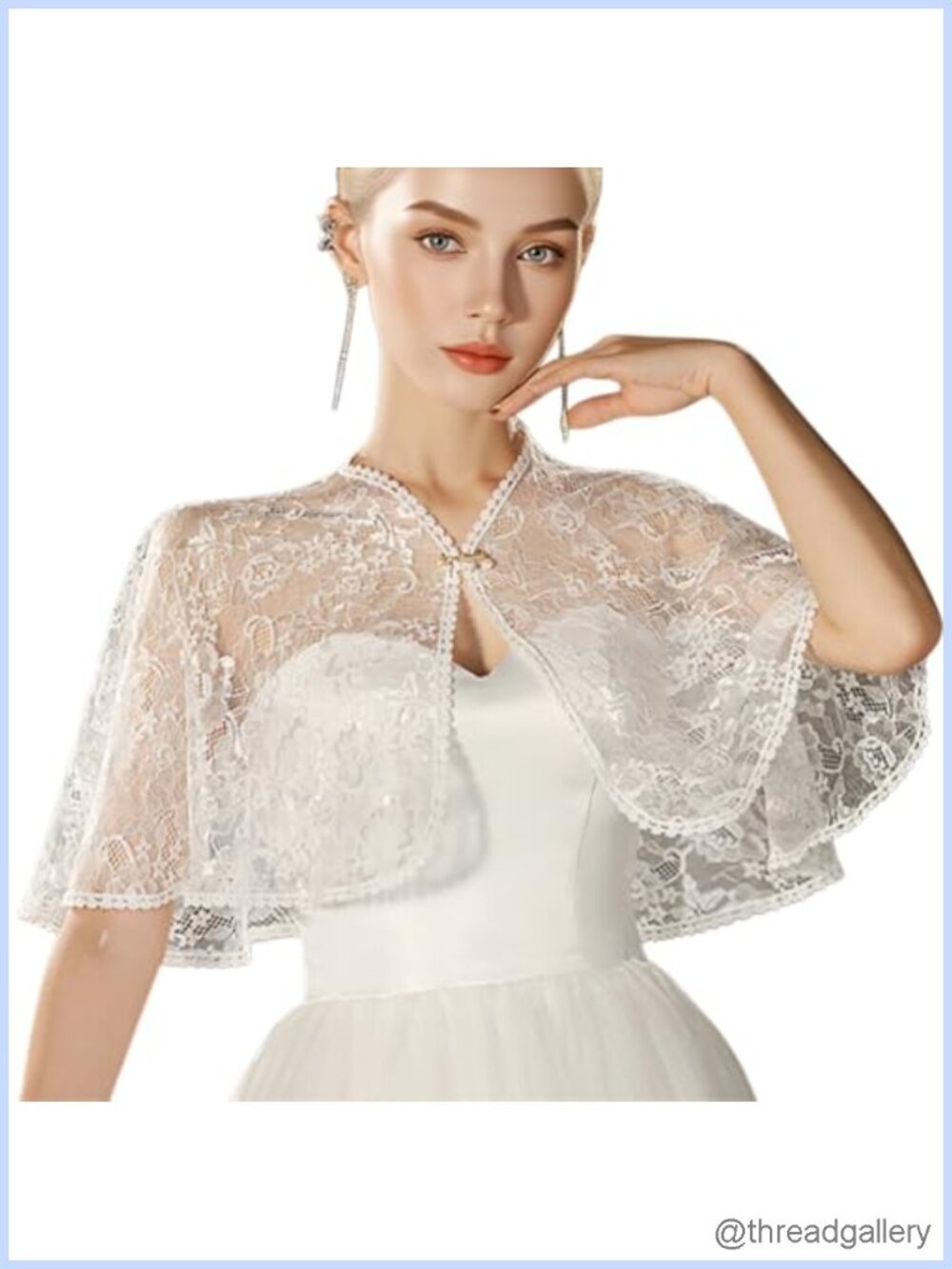 Lace Shawl Wrap Women Short Floral Capelet Wedding Bridal Cover Up